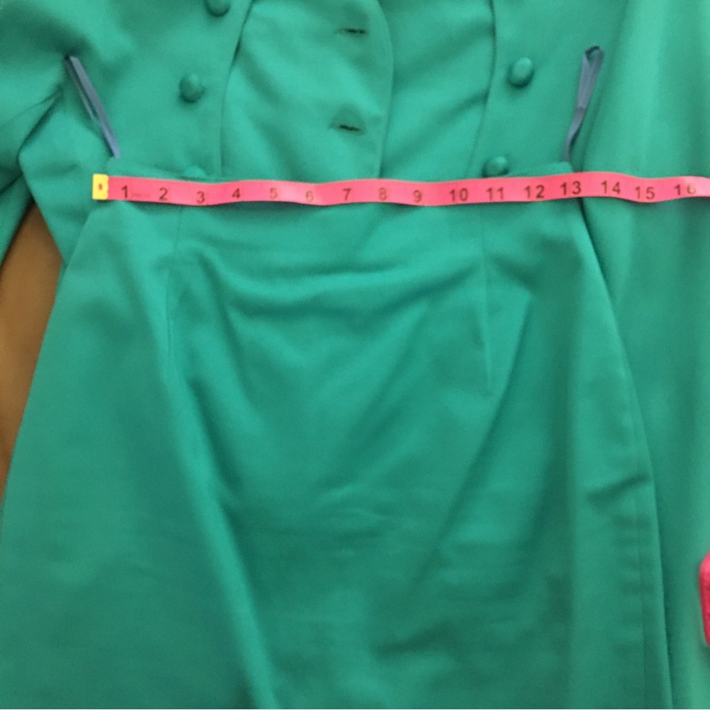 2-piece garment dress skirt suit fully lined size S color teal - Picture 8 of 16